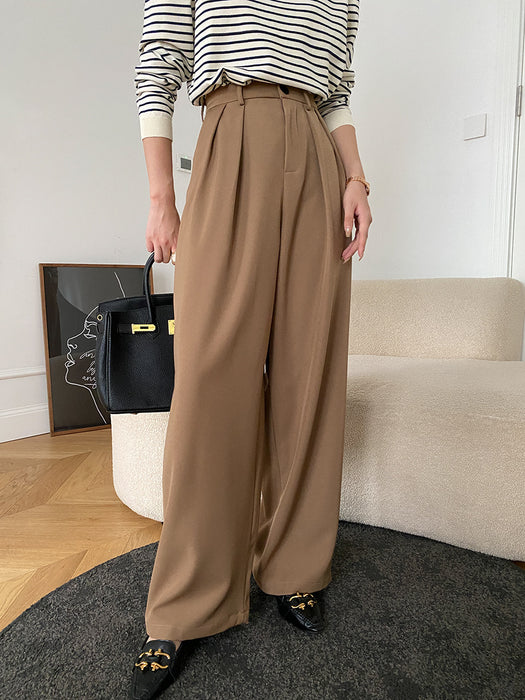 Can Match the Wide-Leg Mopping Work Pant of the Whole Store Advanced Draping Effect Early Autumn