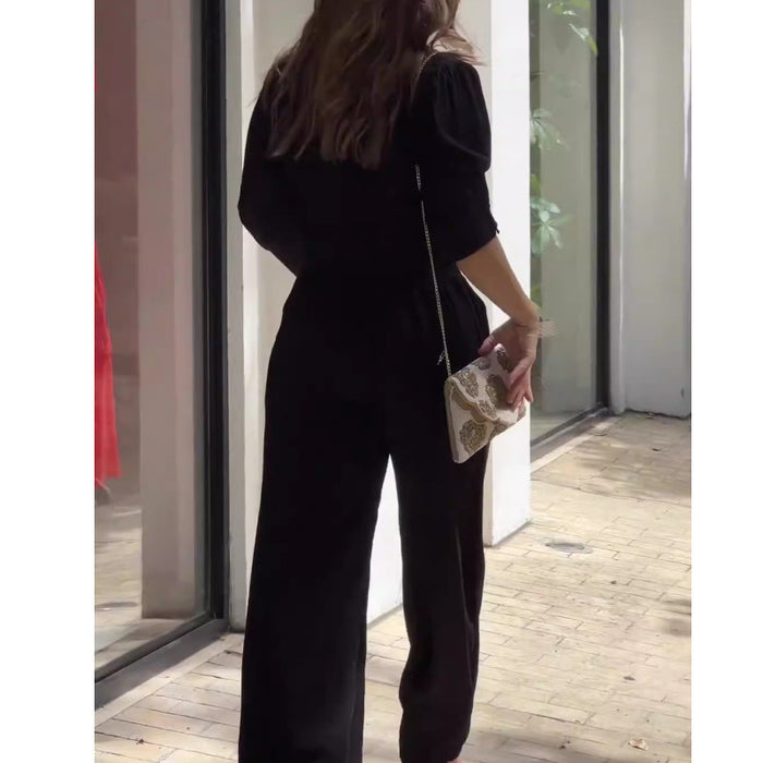 Women Suit Elegant Small Suit Short Top Wide Leg Pants Women Two Piece Suit