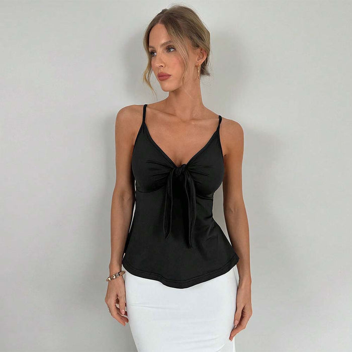 Summer Sexy Camisole Tied Slim Fit Outerwear Top Women