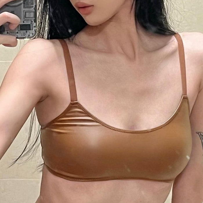 Women Clothing Winter Sexy Solid Color Slim Fit Cropped Strap Tube Top Women