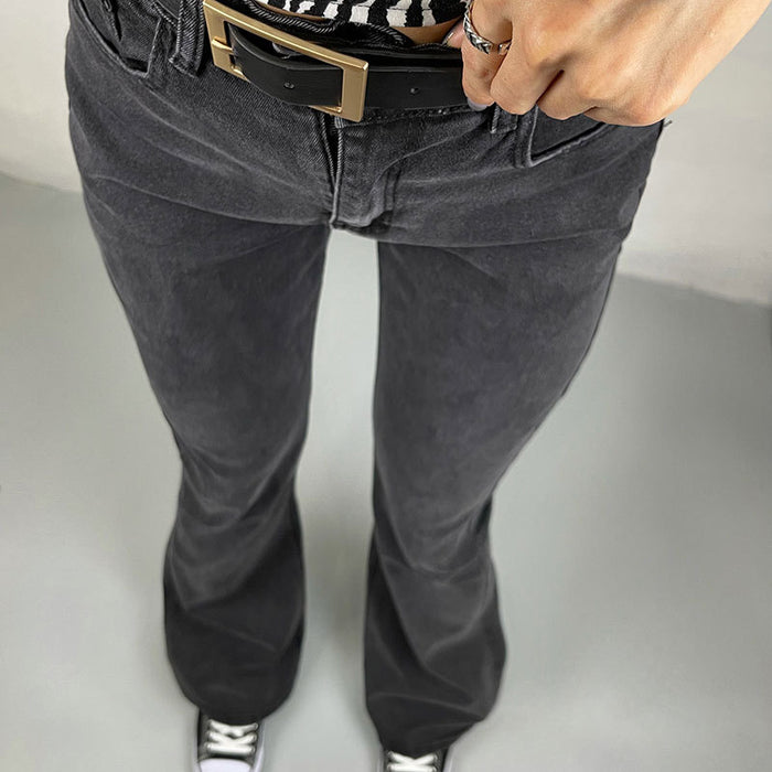 Sweet Sexy Slim Fit Hip Lifting Love Pocket Bell Bottom Pants Retro High Waist Stretch Jeans Trousers