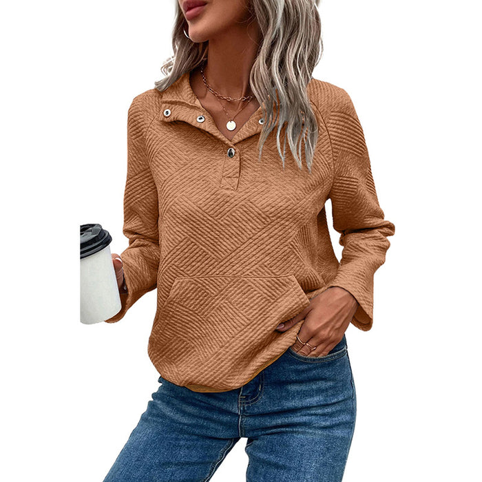 Autumn Winter Solid Color Pullover Sweatshirt Women Casual All Match V neck Long Sleeve Top Women