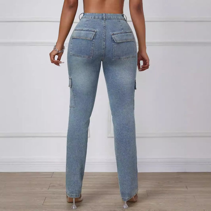 Women Clothing High Elastic Skinny Pants Straight Skinny Jeans