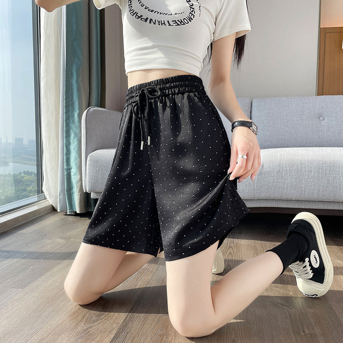 Double Sided Acetate Satin Shiny Shorts Summer Special High Waist Women Fashionable All Matching Pants