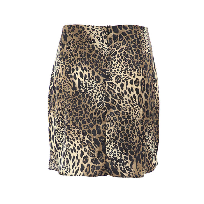 Retro Summer Sexy Leopard-Print Sheath Slim Skirt Russian Street Short Skirt Women Clothing