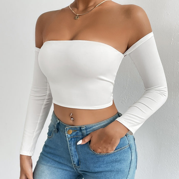 Camisole Waist Trimming Short Sleeve Vest Sexy Cropped Tube Top Bottoming Vest