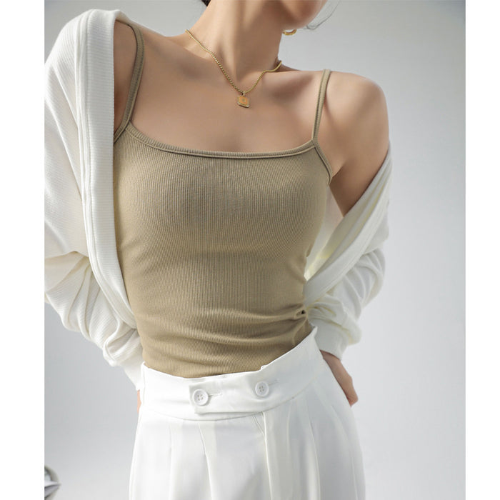 Best Seller on Douyin Base Tank Top Small Slip Top Women Suit Inner Cover Supernumerary Breast Thread Spring, Autumn Summer Can Be Outerwear Top