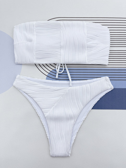 Swimsuit Three Dimensional Striped Fabric Sexy Bikini Swimsuit