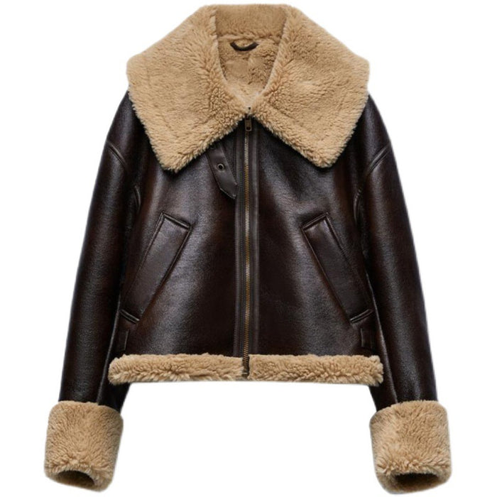 Autumn Winter Women Artificial Fur Effect Short Coat