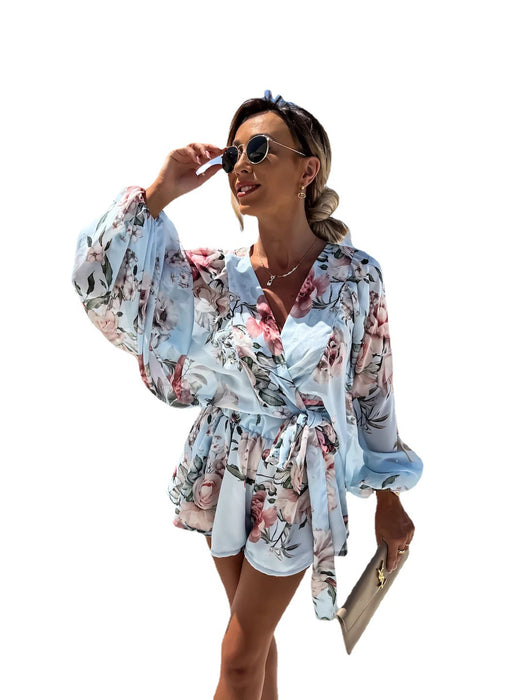 Summer Digital Printing Beach Top Two-Piece Pants