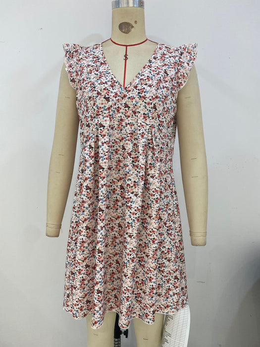 Western Small Sling Summer Floral Comfortable off Shoulder Dress