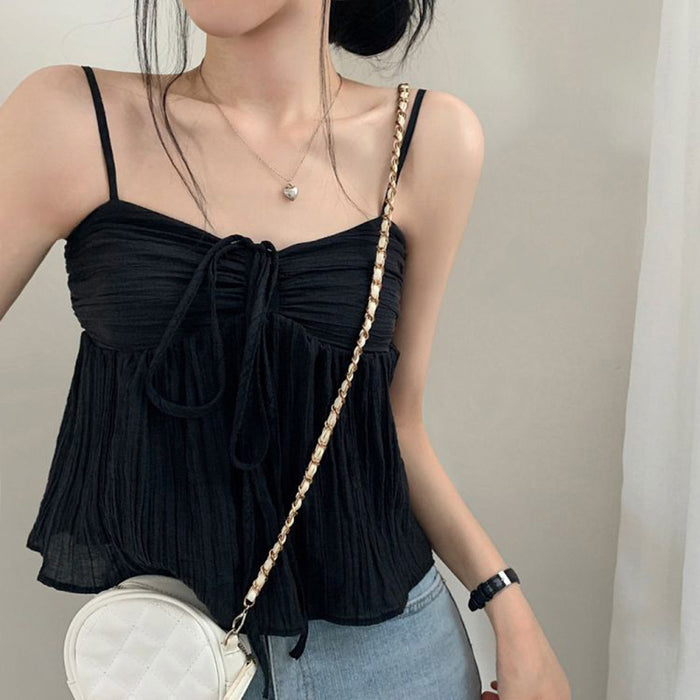 Women Wear Internet Brand Fairy Pleated Loose Slimming Vest