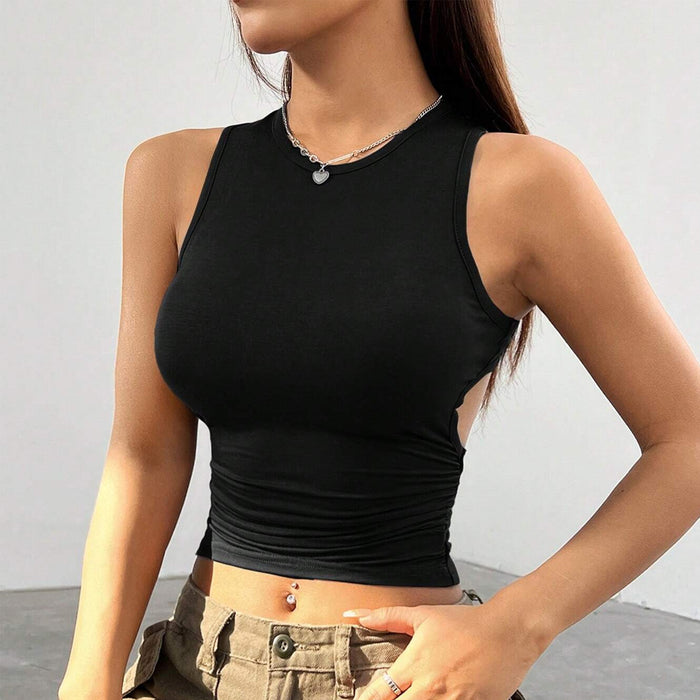 Sexy Women Wear Spring/Summer Solid Color Tight Short Shipment Sleeveless Vest Top