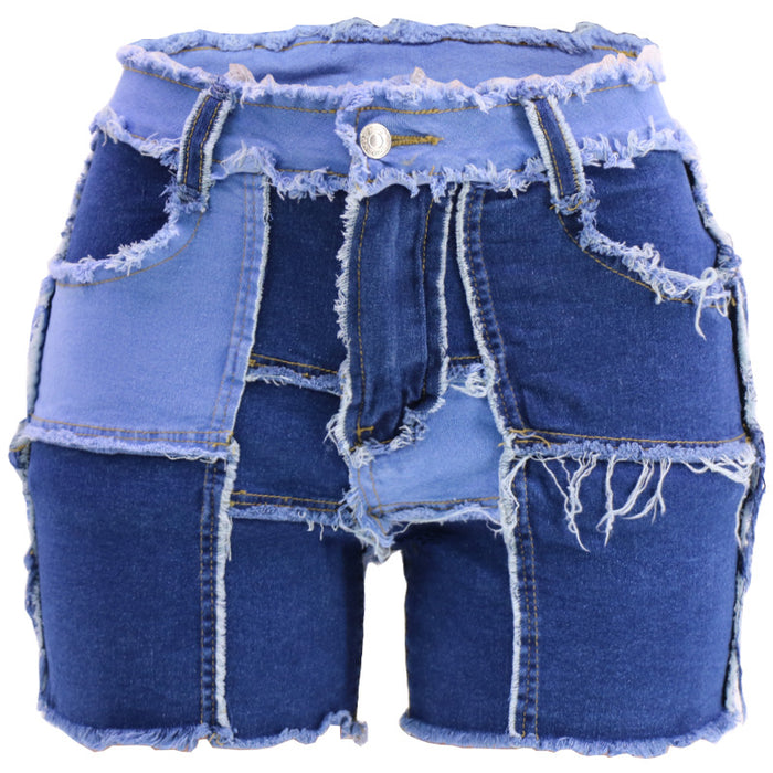 Sexy Stretch High Waist Sheath Denim Shorts for Women