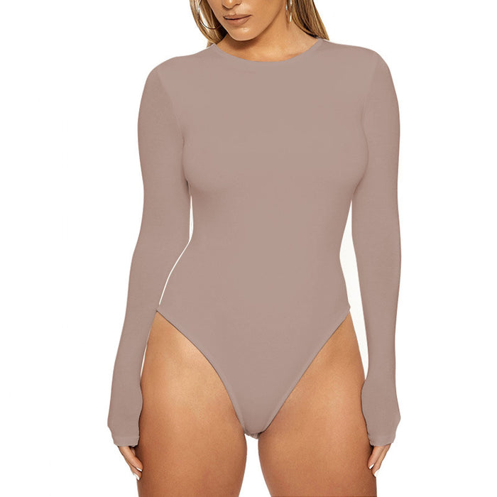 Autumn Winter Women Clothing Casual Bottoming Top Long Sleeve Tight Bodysuit