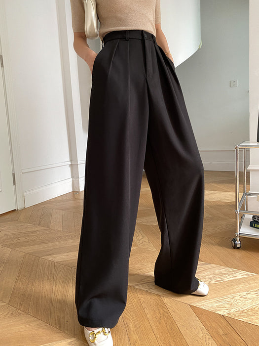 Can Match the Wide-Leg Mopping Work Pant of the Whole Store Advanced Draping Effect Early Autumn