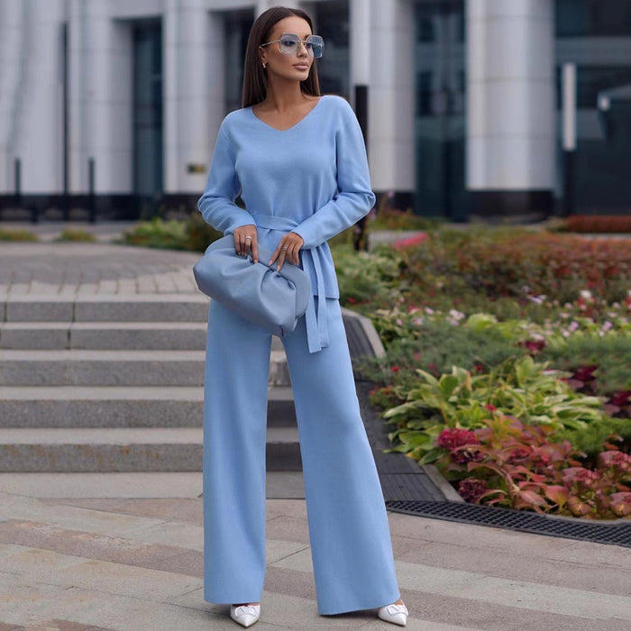 Women Clothing Solid Color Street Suit Simple Stylish Casual Sweater