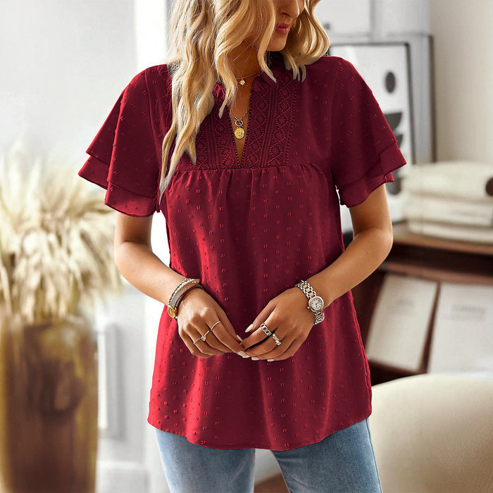 Women T shirt Spring Summer Pullover V neck Shirt Women