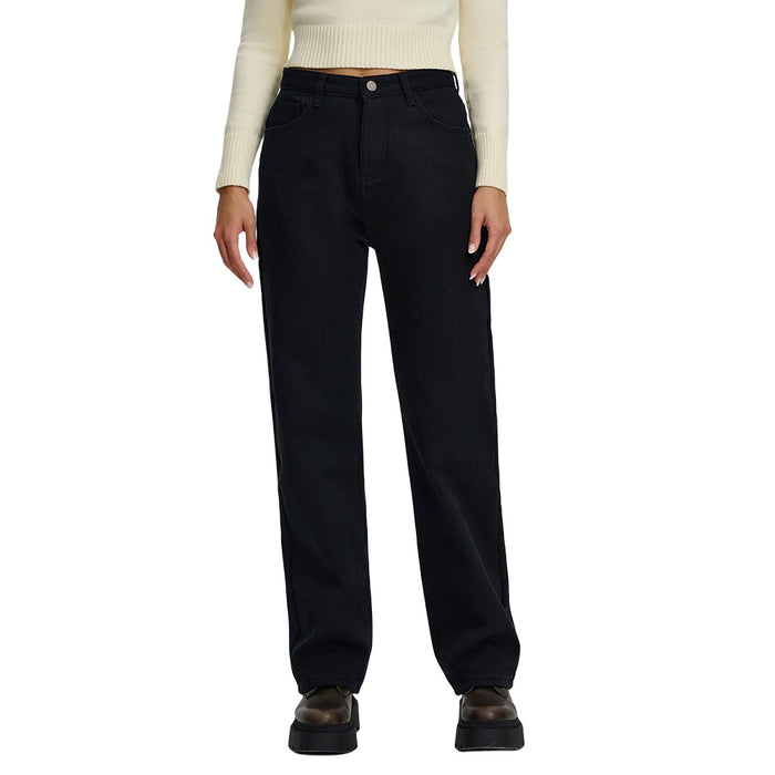 Autumn Winter High Street Maillard Coffee Color Pants Jeans