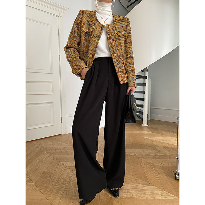 Can Match the Wide-Leg Mopping Work Pant of the Whole Store Advanced Draping Effect Early Autumn