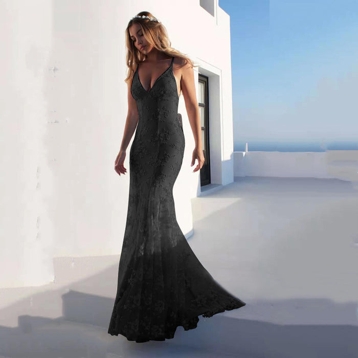 Dress Maxi Dress Sexy V neck Camisole Gown Dress