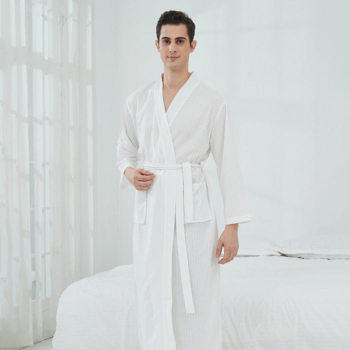 Sauna Clothes Women Thin Robe Long Couple Home Wear Hotel Bathrobe