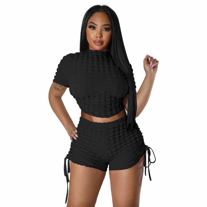 Women Clothing Sexy Casual Exposed Back Waist Two Piece