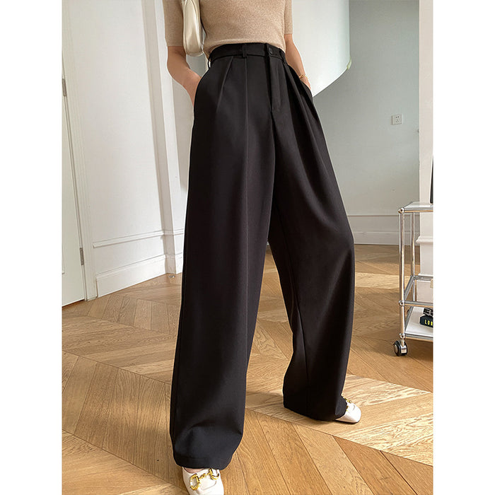 Can Match the Wide-Leg Mopping Work Pant of the Whole Store Advanced Draping Effect Early Autumn