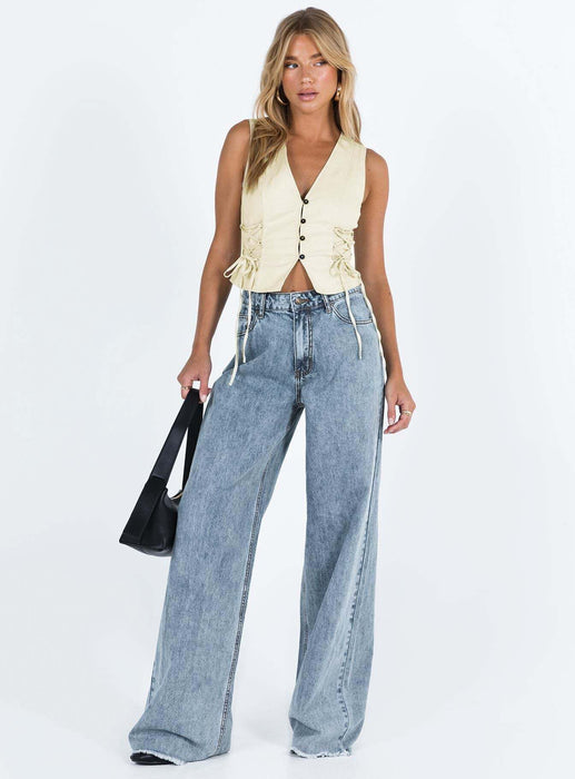 Denim Women Wear Supply Loose Casual Design Wide Leg Pants Denim Trousers for Women Jeans