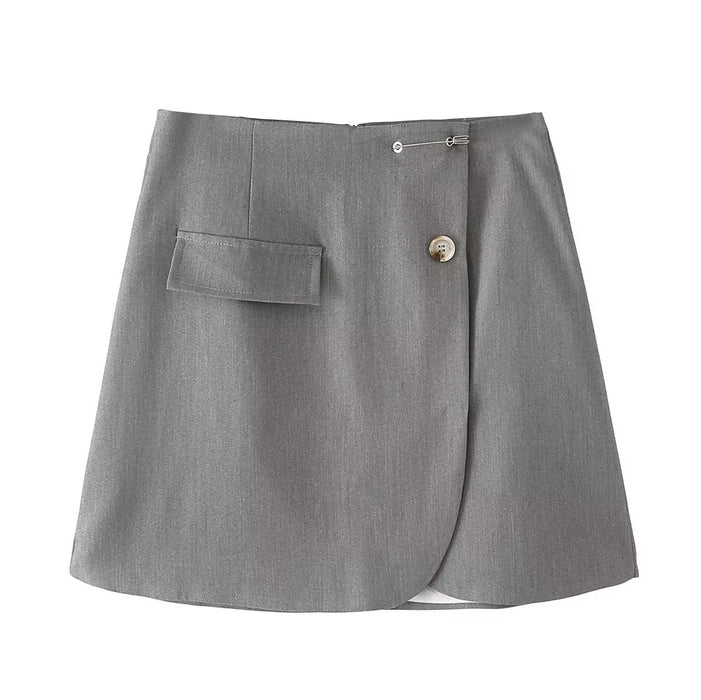 Spring High Waist Stitching Skirt A Line Skirt Short Skirt Women Chic