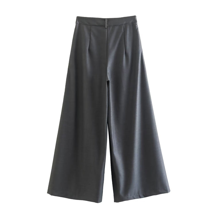 Autumn Winter Elegant High Waist Slimming Loose Wide Leg Pants Work Pant Women