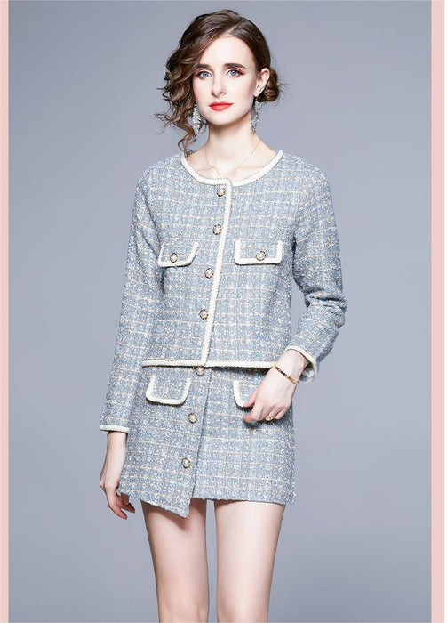 Tweed Suit New Autumn And Winter Suit Dress Temperament Two Piece Set