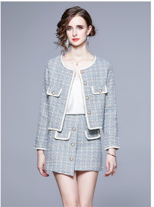 Tweed Suit New Autumn And Winter Suit Dress Temperament Two Piece Set