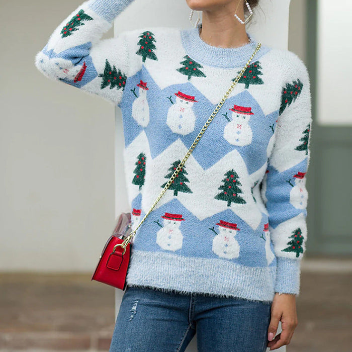 Autumn Winter Christmas Series Knitted Sweater Christmas Pullover Women Sweater