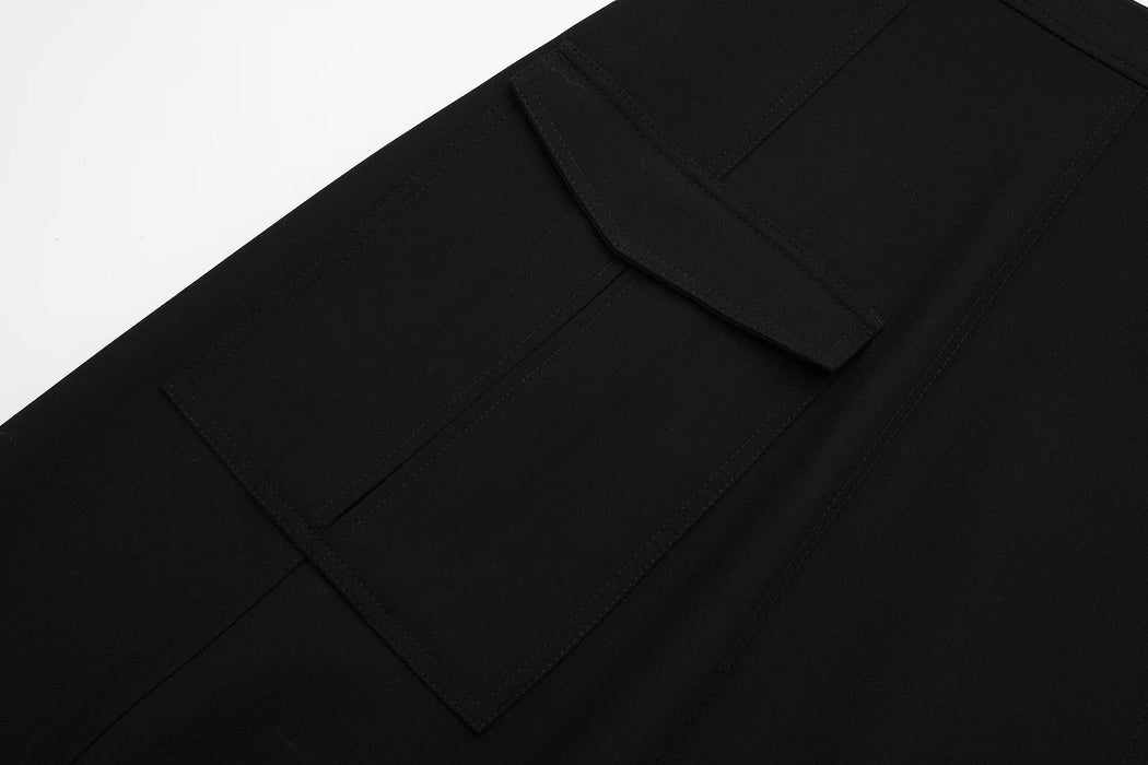 Winter Casual High Waist Show Thin Black Pleated A line Skirt Women