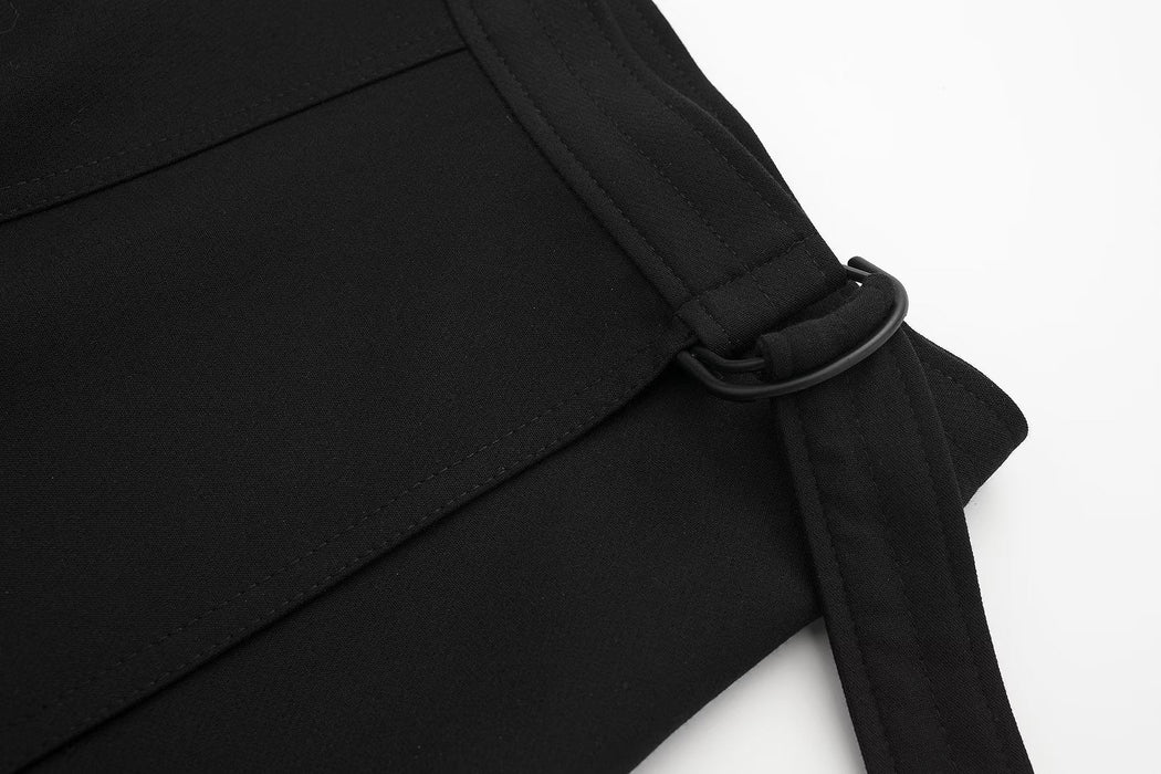 Winter Casual High Waist Show Thin Black Pleated A line Skirt Women