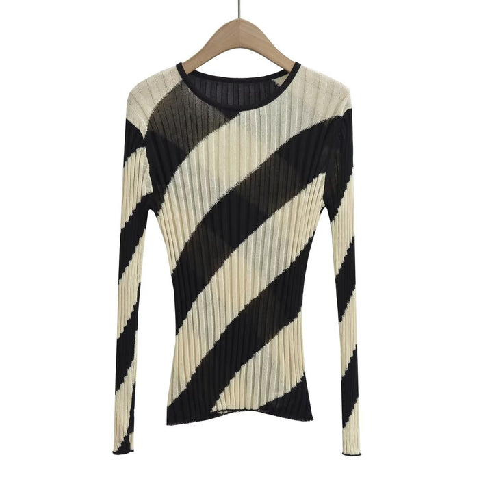 Winter Contrast Color Bottoming Slim Sweater Women