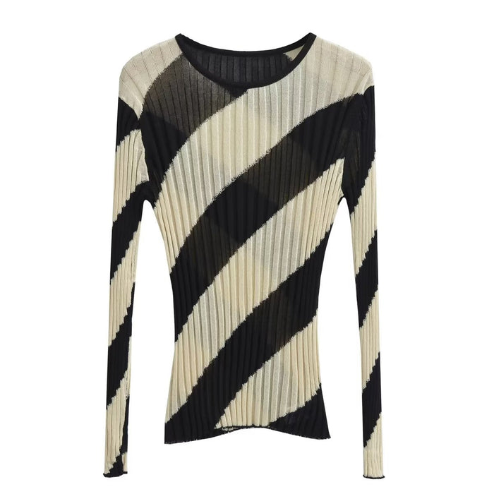 Winter Contrast Color Bottoming Slim Sweater Women