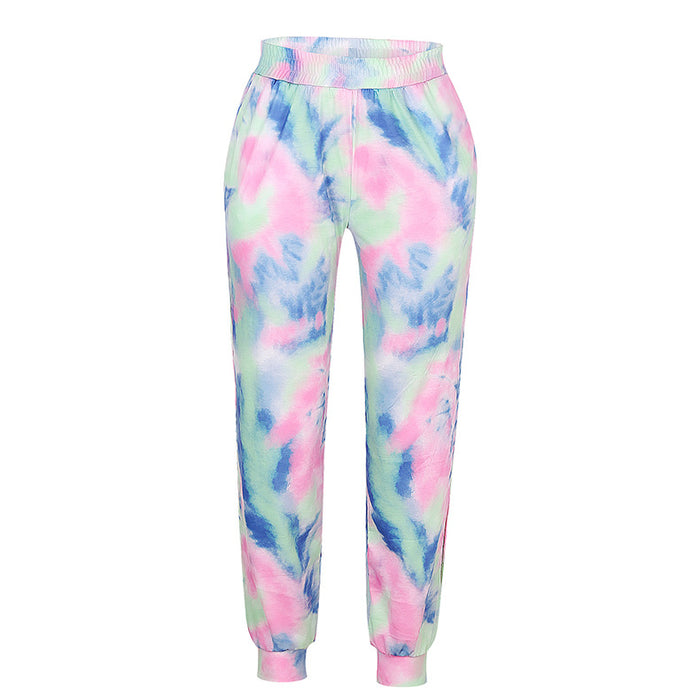 Women Straight Tie Dye Sexy Regular High Rise Summer Pants