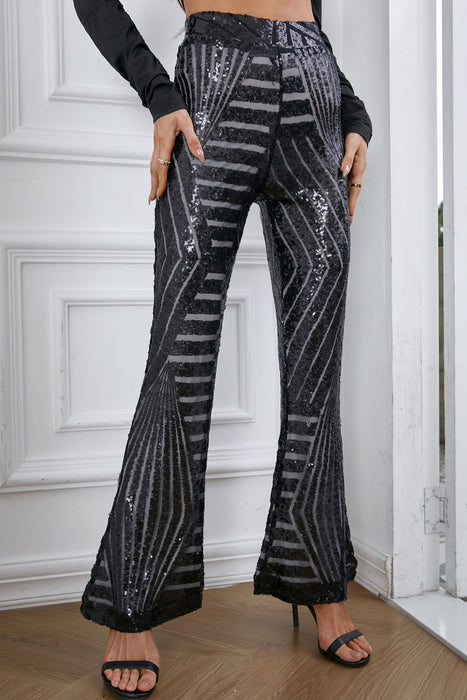 Casual Pants Autumn Women Pants Sequined High Waist Flared Pants Slimming Wide Leg Pants Casual Pants Women