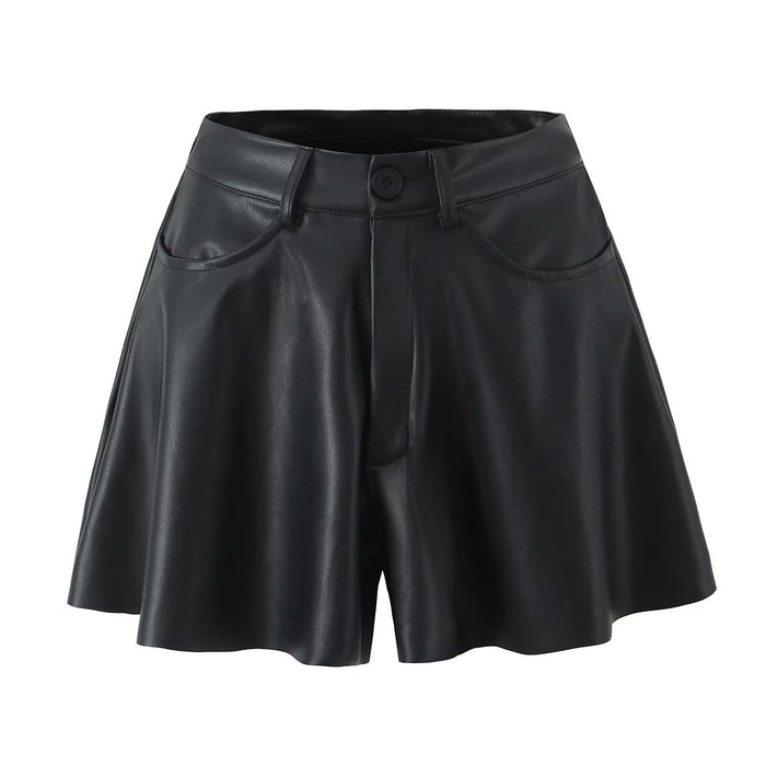 Autumn Winter Women Clothing Leather Short Pantskirt Skirt