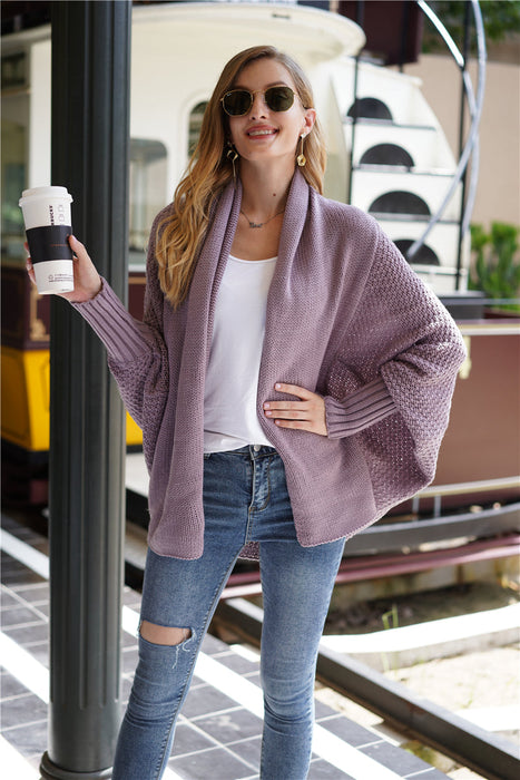 Autumn Winter Batwing Sleeve Long Knitted Cardigan Sweater Women Coat Women Sweater Women