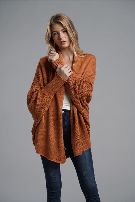 Autumn Winter Batwing Sleeve Long Knitted Cardigan Sweater Women Coat Women Sweater Women