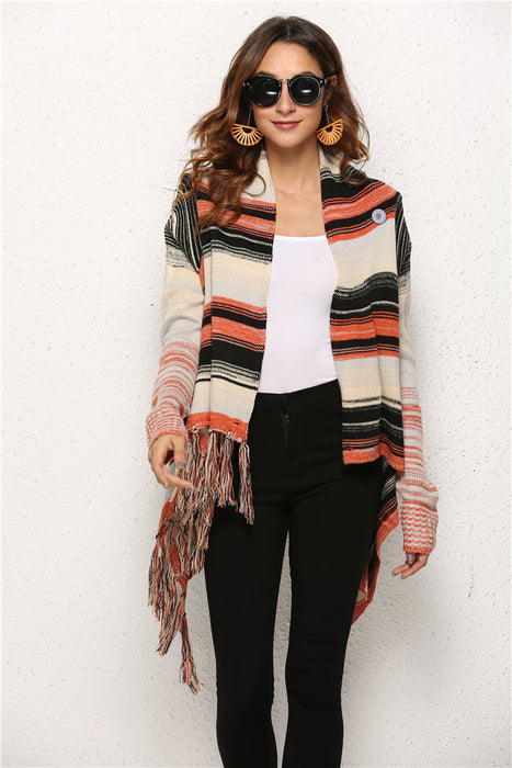 Women Sweater Tassel Sweater plus Size Knitwear Cardigan Coat Sweater