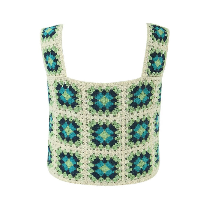 Women Clothing Crocheted Short Vest Top Casual Wild