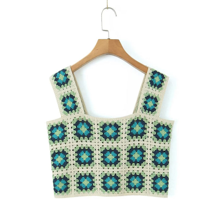 Women Clothing Crocheted Short Vest Top Casual Wild