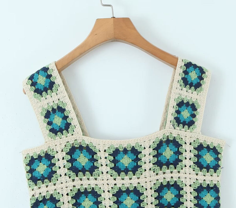 Women Clothing Crocheted Short Vest Top Casual Wild