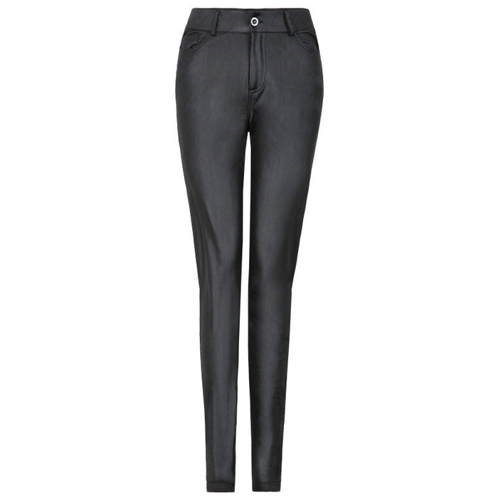 Autumn Winter New Wish Popular Solid Color Faux Leather Pants Casual Sexy Skinny Pants Women Trousers