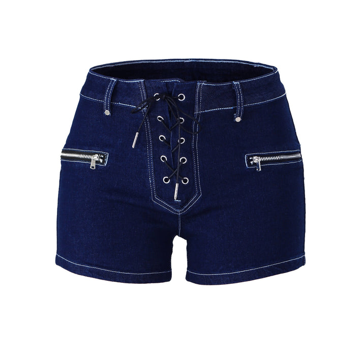 Spring New Fashion Mark Mid-Waist Denim Shorts