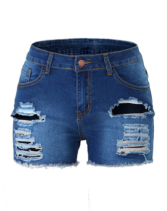 Spring Mark Ripped Denim Shorts Women Jeans Spot